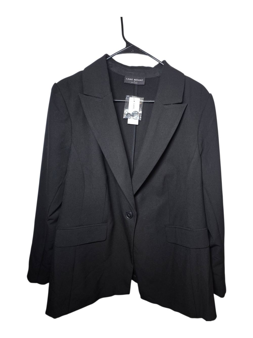 NWT Lane Bryant Black One Button Tailored Blazer Jacket Plus Size 18